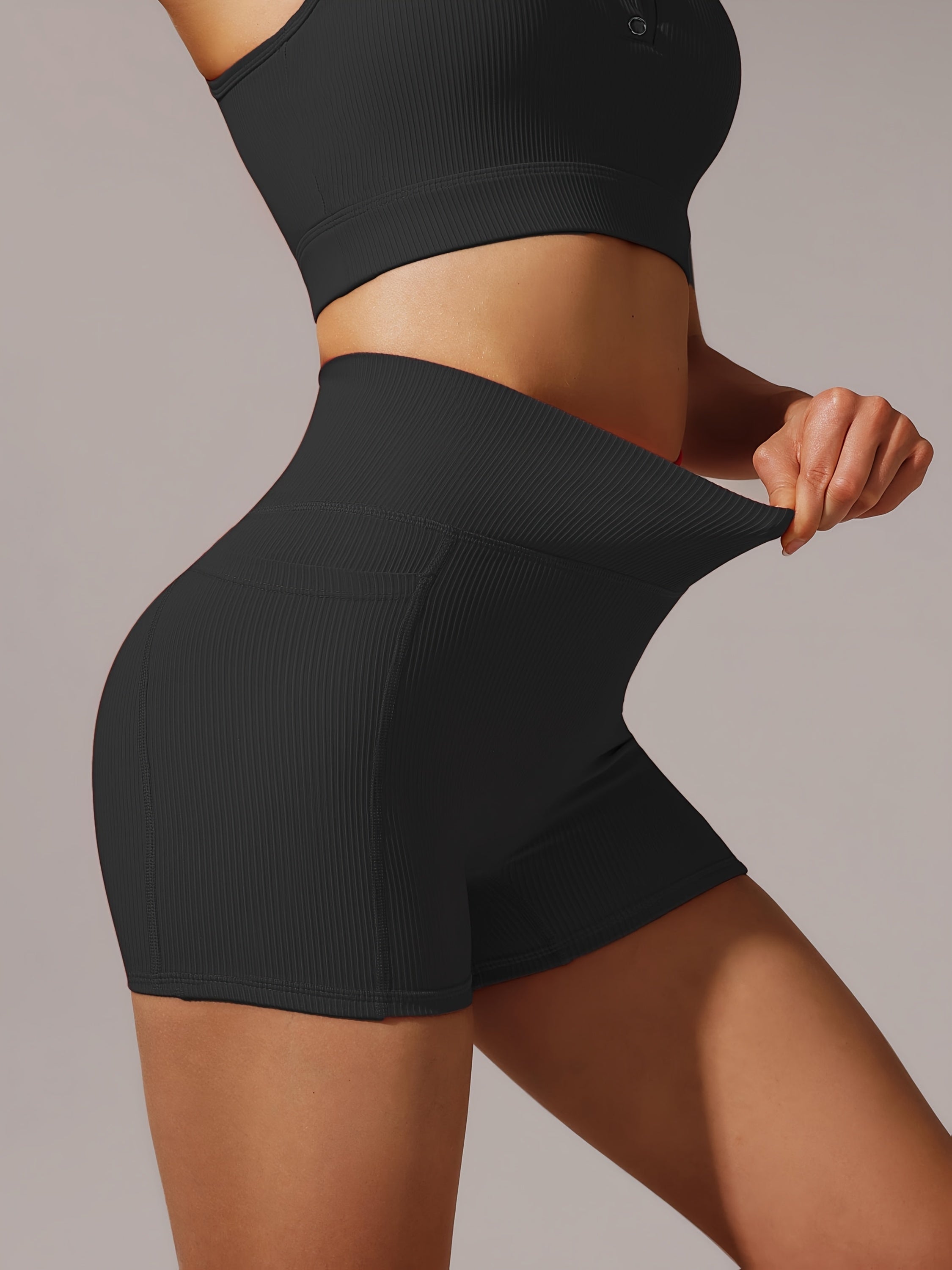 Women's High-Waisted Yoga Shorts - Breathable Workout Shorts